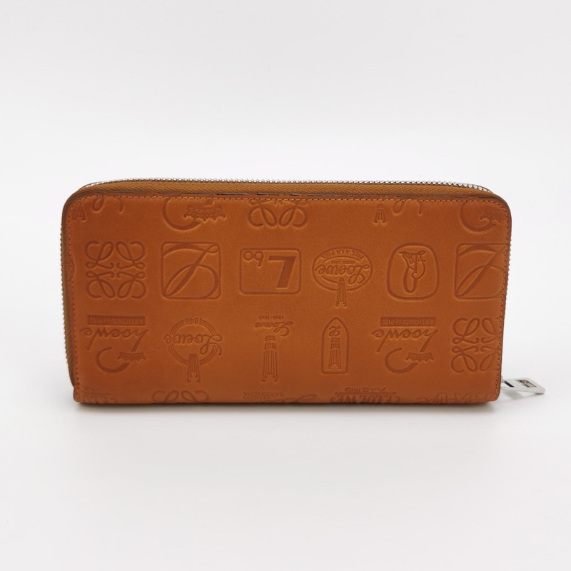 🤎 都會質感 ‧ Loewe 牛皮Logo壓紋拉鍊長-7
