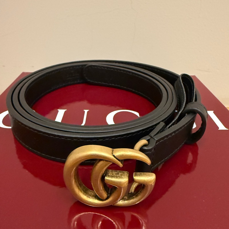 Gucci經典黑色皮帶-5