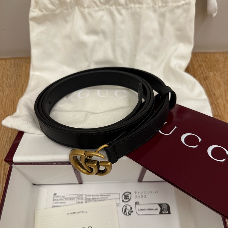 Gucci經典黑色皮帶-10