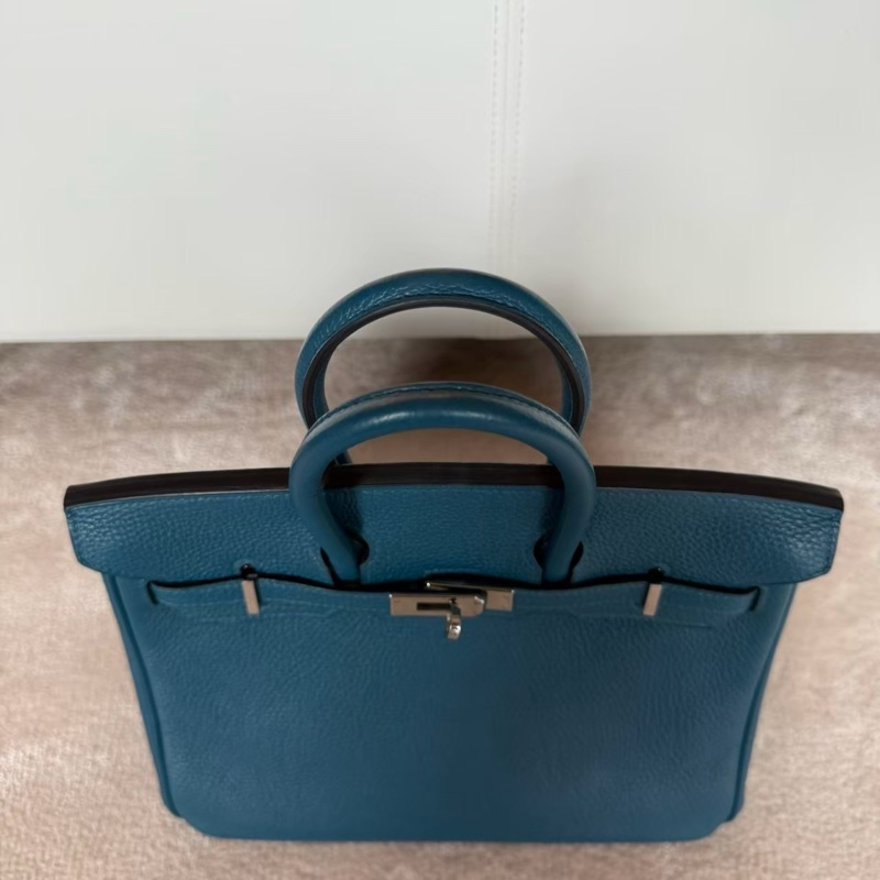 HERMES Birkin 25絕美藍色銀釦-4