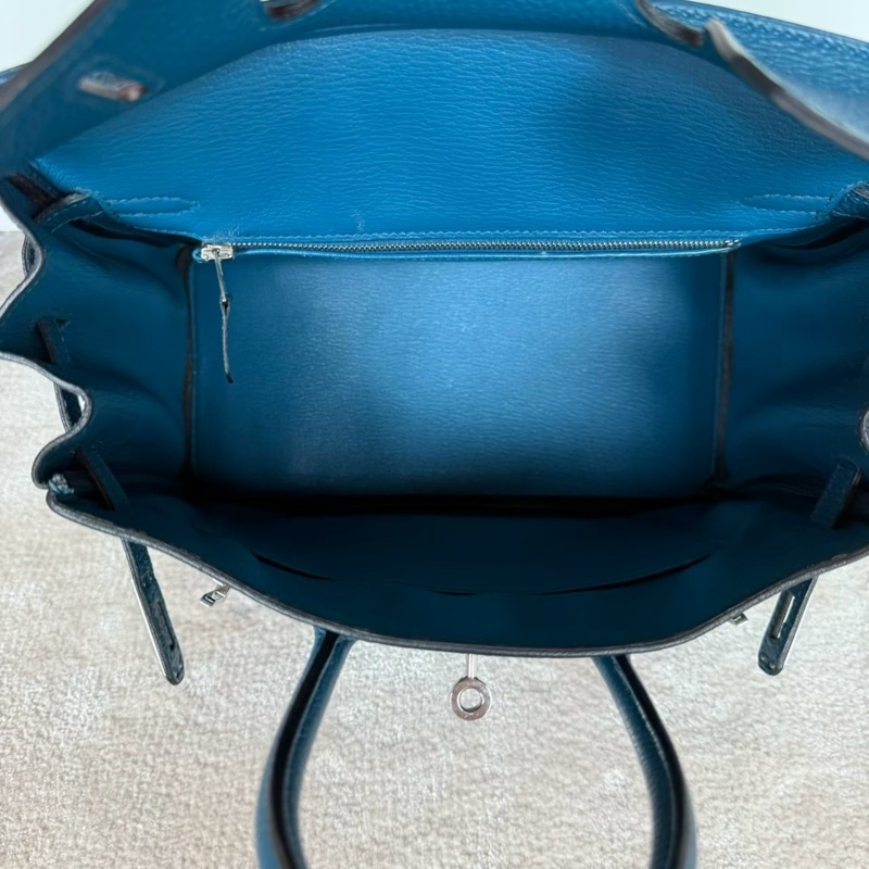 HERMES Birkin 25絕美藍色銀釦-6