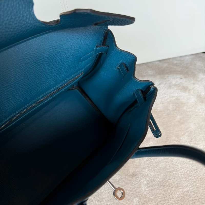 HERMES Birkin 25絕美藍色銀釦-7
