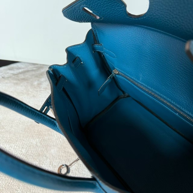 HERMES Birkin 25絕美藍色銀釦-8