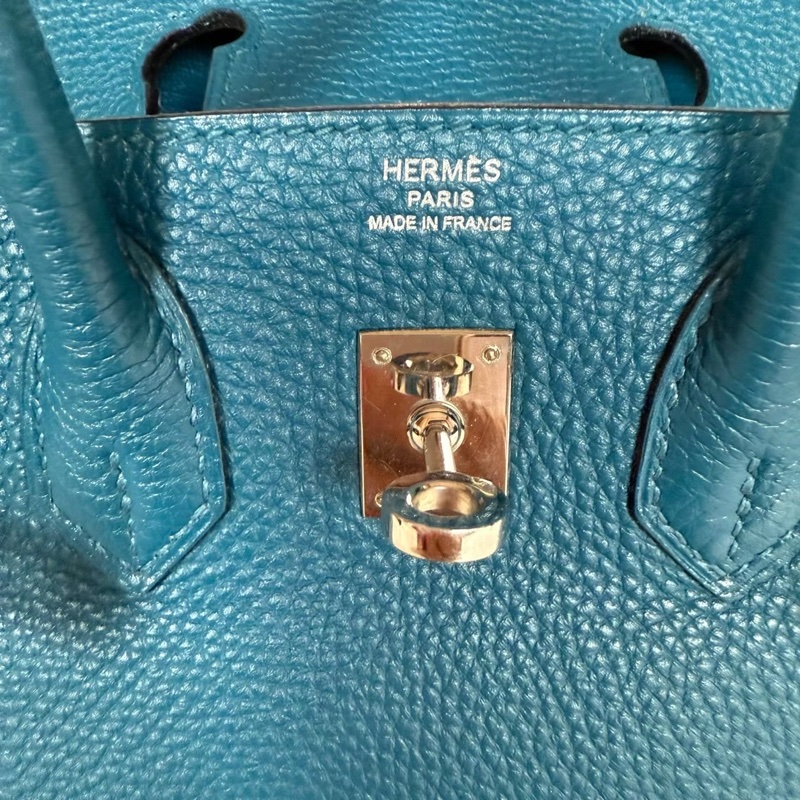 HERMES Birkin 25絕美藍色銀釦-9