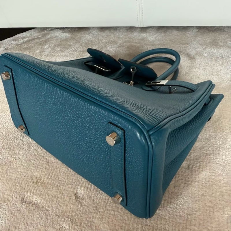 HERMES Birkin 25絕美藍色銀釦-12
