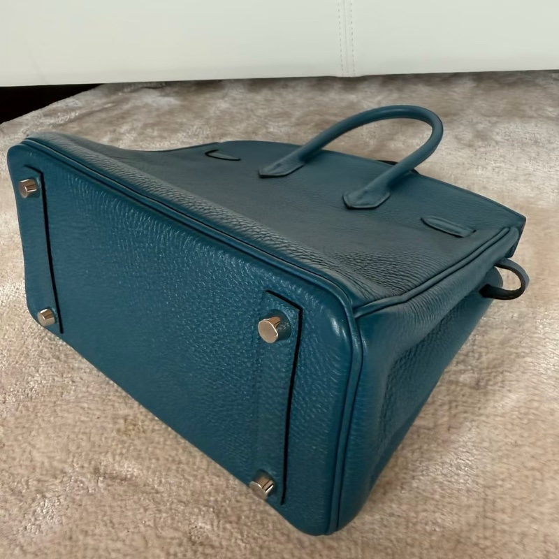 HERMES Birkin 25絕美藍色銀釦-14