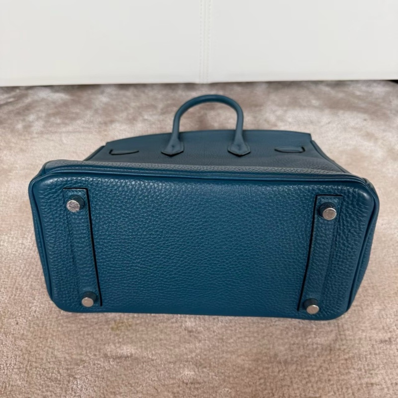 HERMES Birkin 25絕美藍色銀釦-15