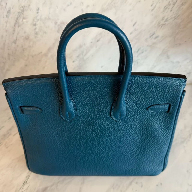 HERMES Birkin 25絕美藍色銀釦-18