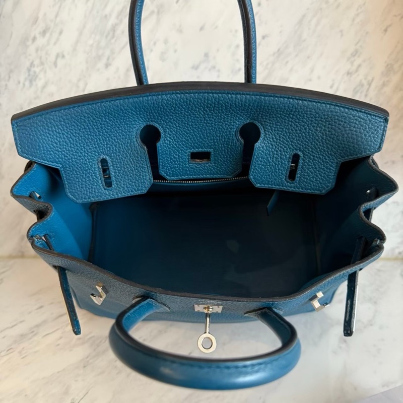 HERMES Birkin 25絕美藍色銀釦-20