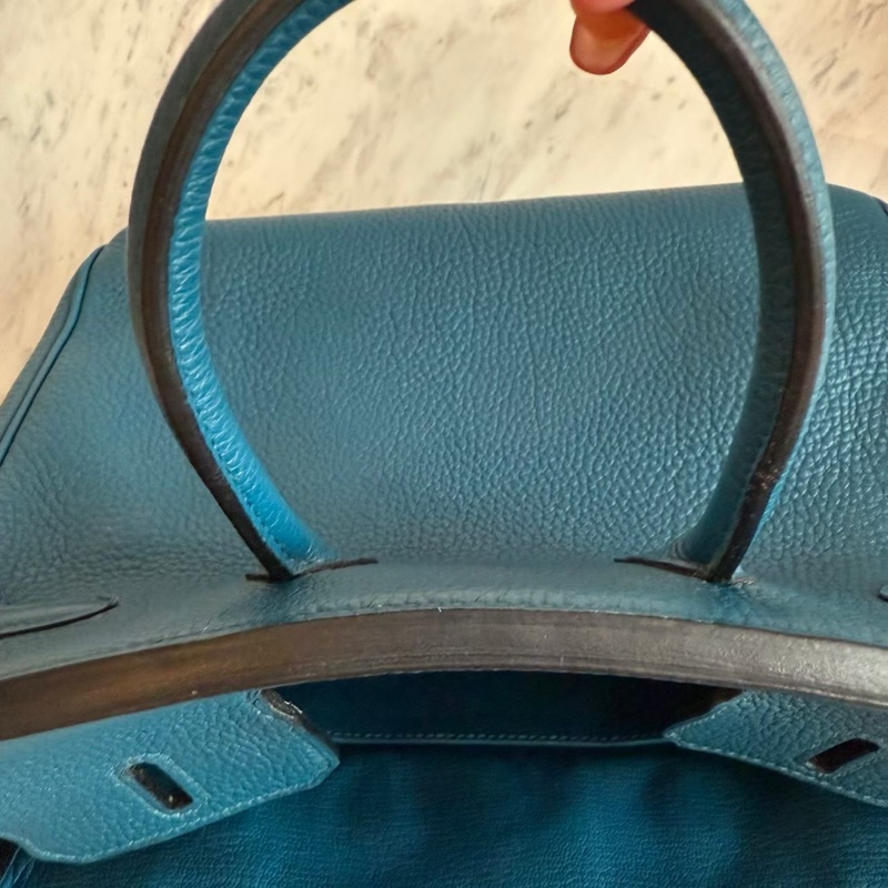 HERMES Birkin 25絕美藍色銀釦-21