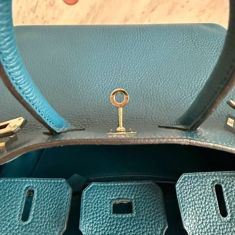 HERMES Birkin 25絕美藍色銀釦-22
