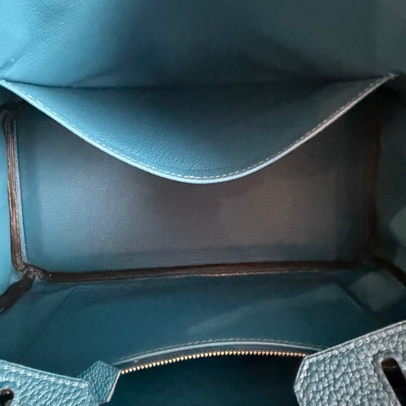 HERMES Birkin 25絕美藍色銀釦-23