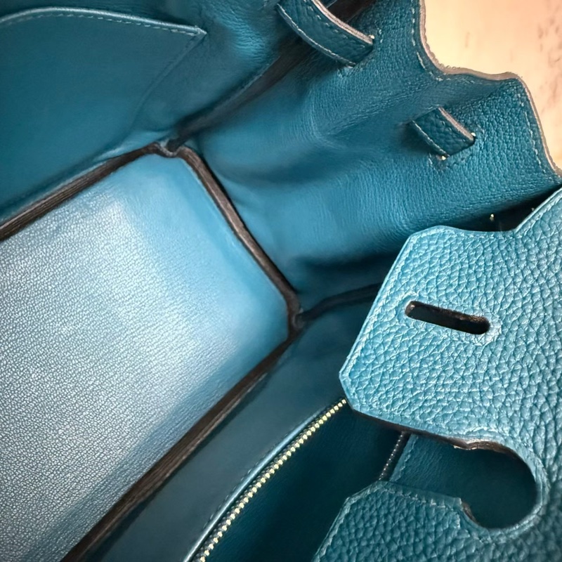 HERMES Birkin 25絕美藍色銀釦-27