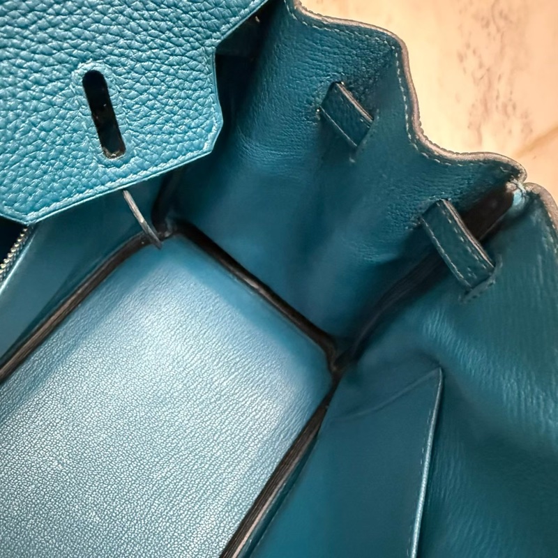 HERMES Birkin 25絕美藍色銀釦-28