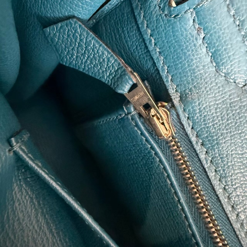 HERMES Birkin 25絕美藍色銀釦-30