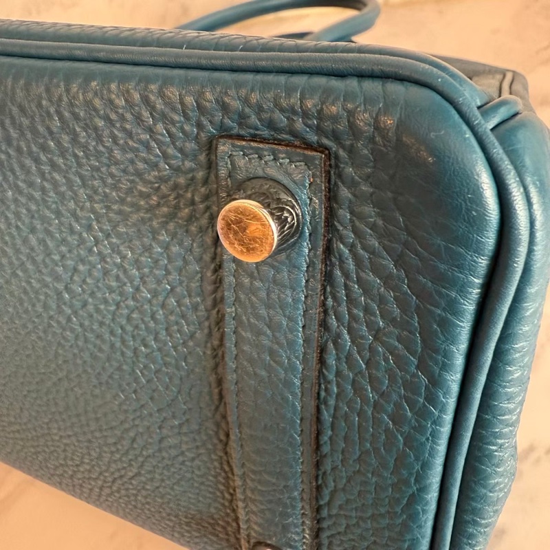 HERMES Birkin 25絕美藍色銀釦-36