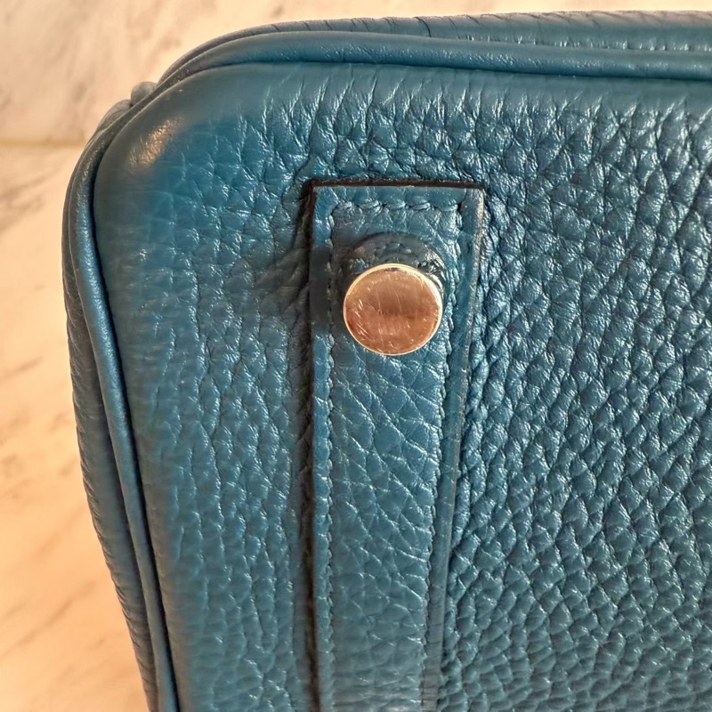 HERMES Birkin 25絕美藍色銀釦-41