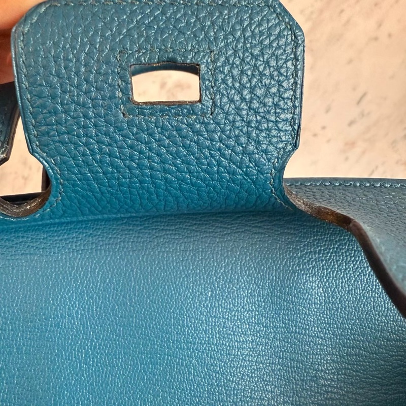 HERMES Birkin 25絕美藍色銀釦-42