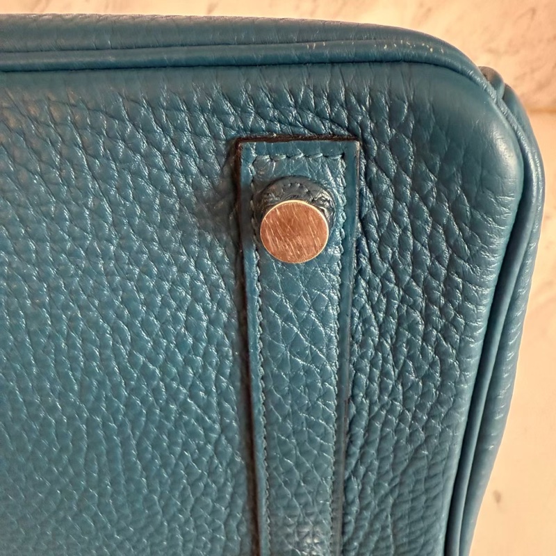 HERMES Birkin 25絕美藍色銀釦-43