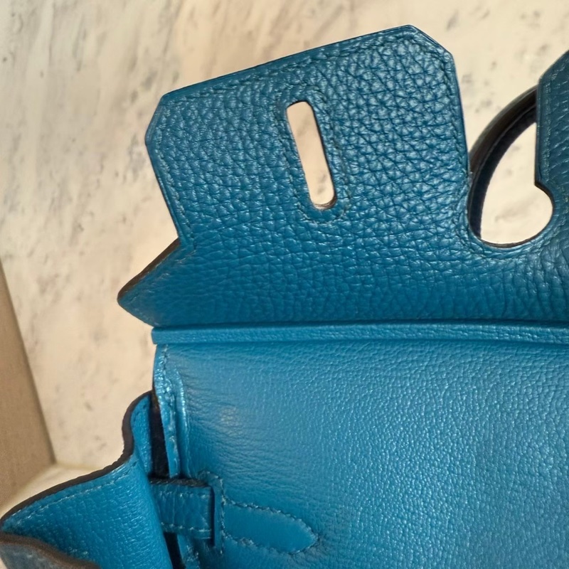HERMES Birkin 25絕美藍色銀釦-46