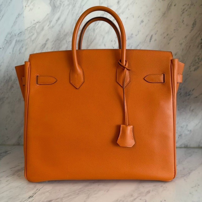 HERMES HAC32愛馬仕橘手提包-8