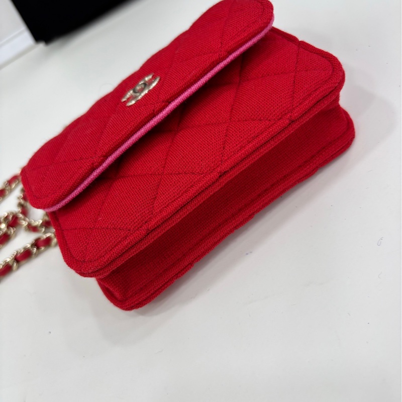 CHANEL香奈兒膜原23C迷你鏈條單肩斜背包，非常亮眼吸睛的顏色，晶片全新 尺寸12×9.5-5