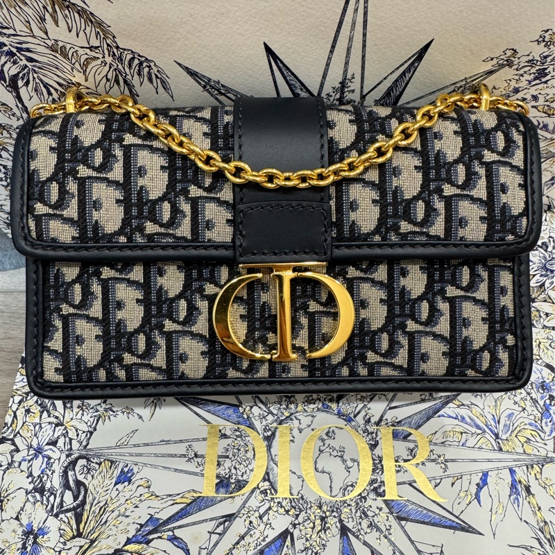 DIOR(迪奧) 30Montaigne 蒙田 EAST-WEST 老花 帆布 金扣 鏈條包-0