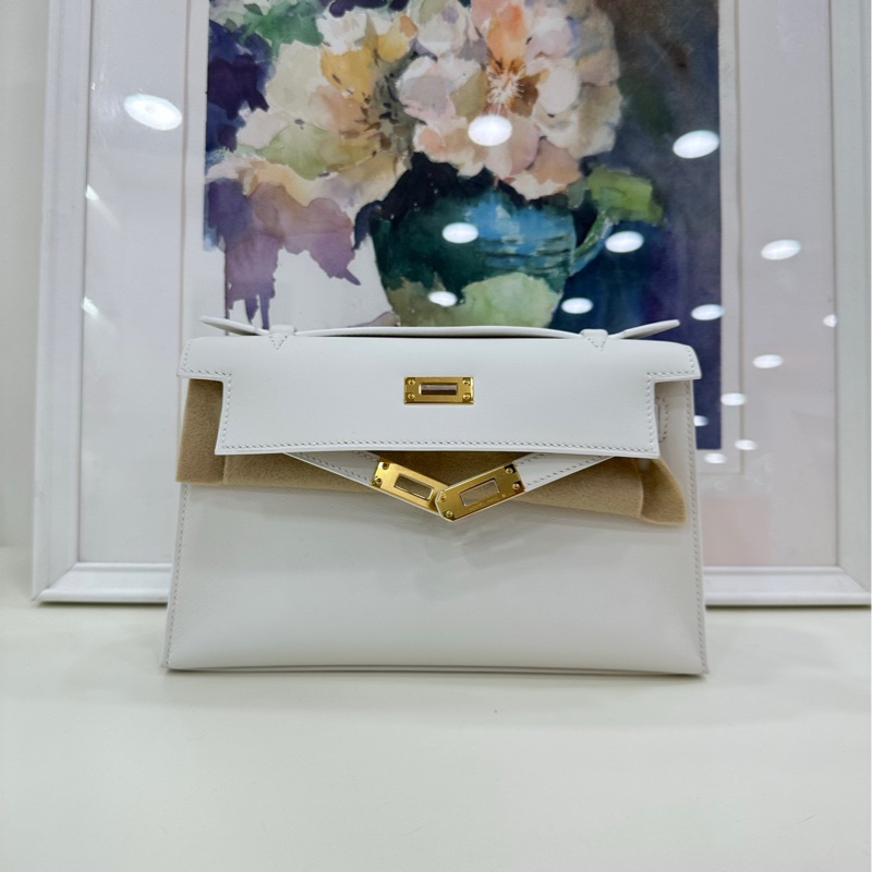 Hermes 愛馬仕 Mini Kelly世代 01純白 金扣  swift皮 W刻 25年購證 為夏天而生的神仙款式 白雪公主 太美了～-1
