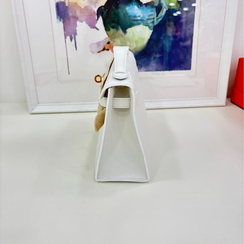 Hermes 愛馬仕 Mini Kelly世代 01純白 金扣  swift皮 W刻 25年購證 為夏天而生的神仙款式 白雪公主 太美了～-4