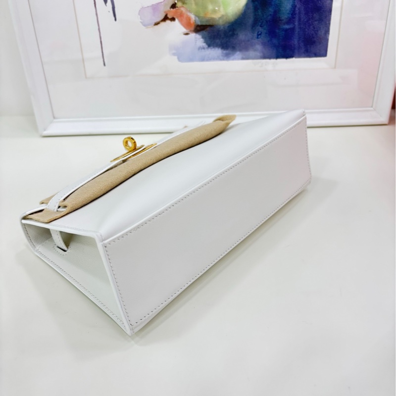 Hermes 愛馬仕 Mini Kelly世代 01純白 金扣  swift皮 W刻 25年購證 為夏天而生的神仙款式 白雪公主 太美了～-5