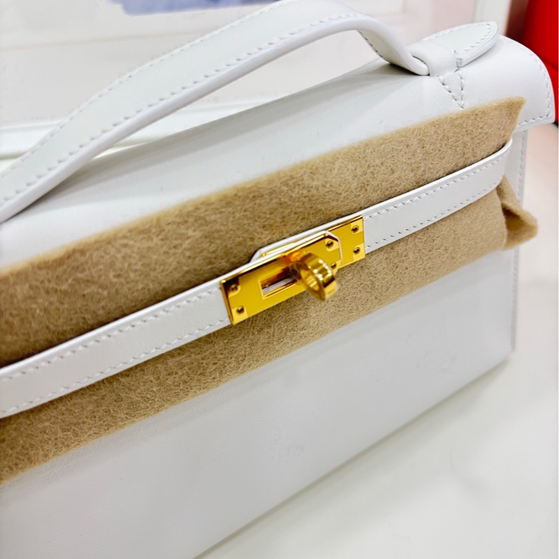 Hermes 愛馬仕 Mini Kelly世代 01純白 金扣  swift皮 W刻 25年購證 為夏天而生的神仙款式 白雪公主 太美了～-6