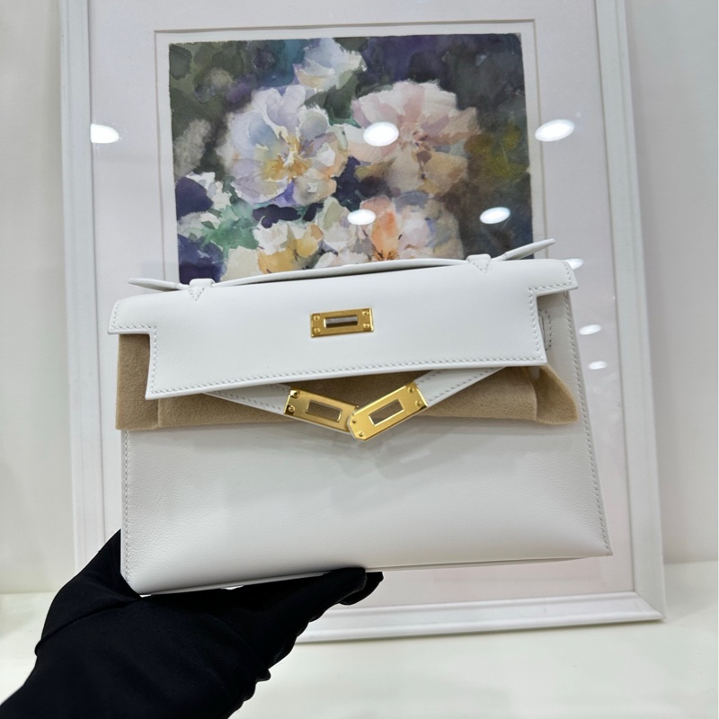 Hermes 愛馬仕 Mini Kelly世代 01純白 金扣  swift皮 W刻 25年購證 為夏天而生的神仙款式 白雪公主 太美了～-7