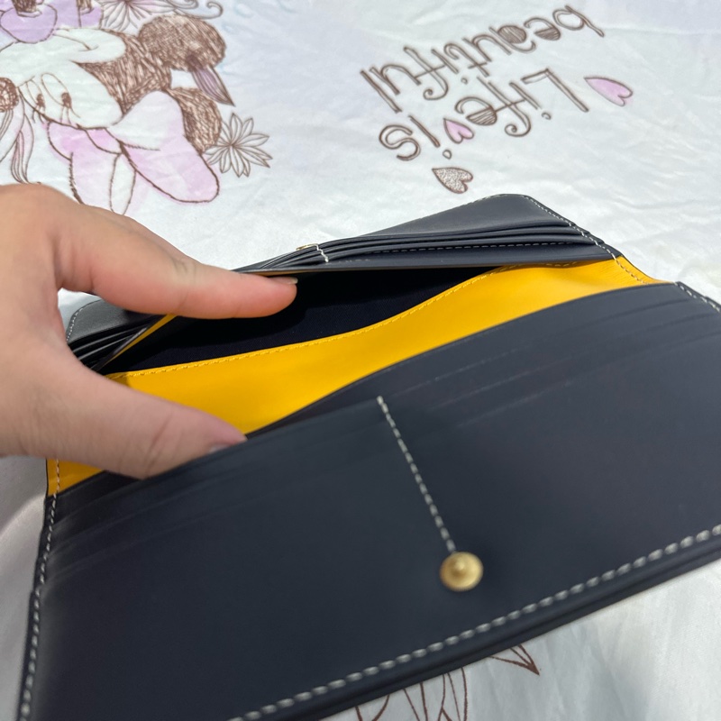 (9.9成新)Tory Burch T Monogram 藍老花 薄長夾 對開長夾 大零錢空間-4