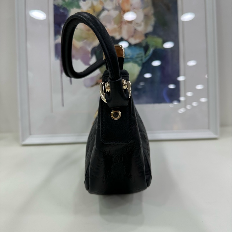 Gucci老花麻將包 腋下包 黑色老花全皮-3