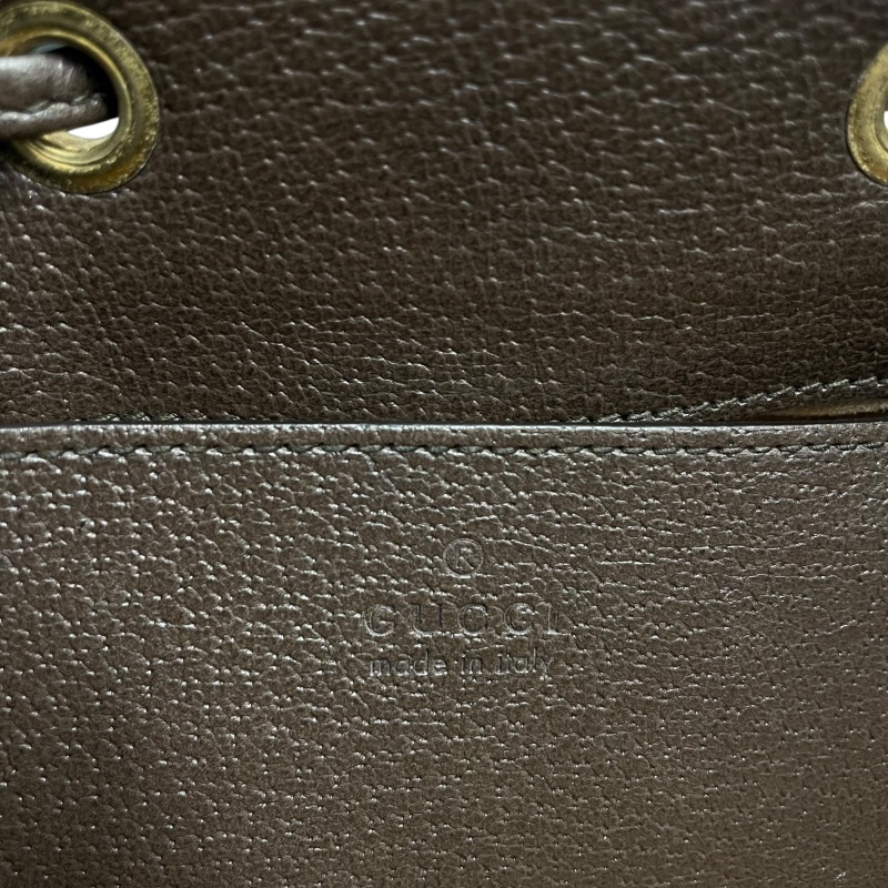 GUCCI 古馳 550621 OPHIDIA 水桶包 2way PVC帆布 皮革 棕色 GG老花-13