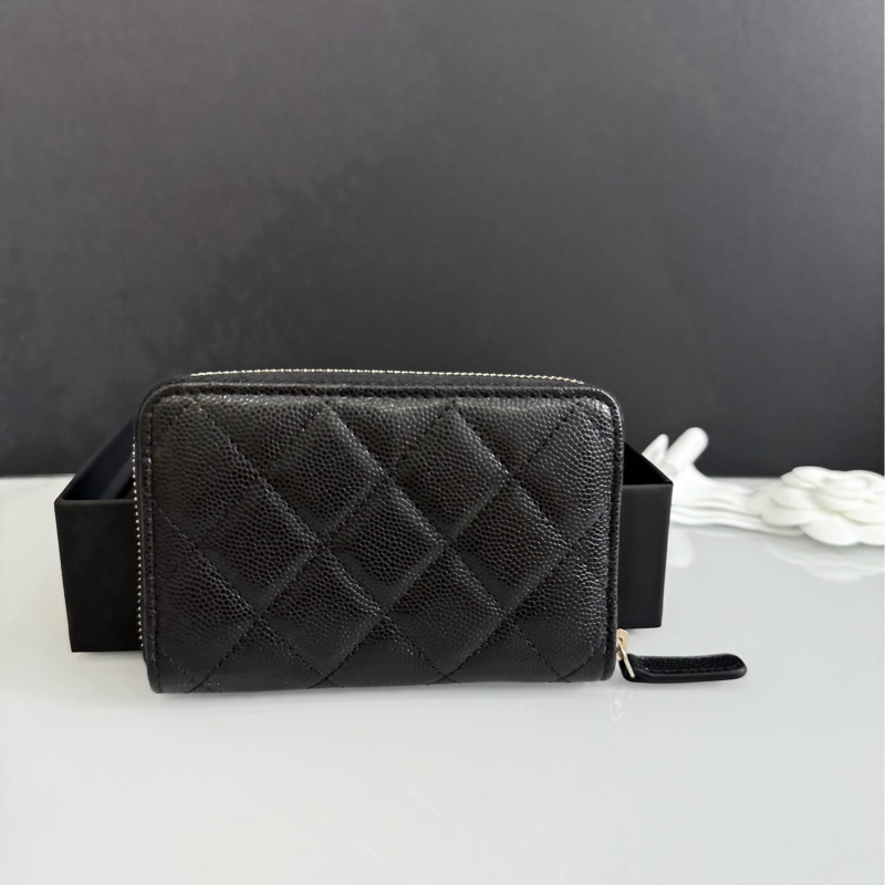 Chanel 淡金荔枝皮 加大款 拉鍊錢包 立體LOGO 淡金 荔枝皮 大ㄇ拉 大ㄇ字 晶片款 全新 送禮很ok~🎁-2