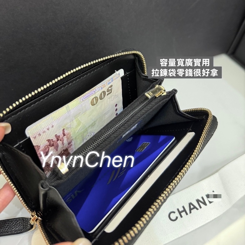 Chanel 淡金荔枝皮 加大款 拉鍊錢包 立體LOGO 淡金 荔枝皮 大ㄇ拉 大ㄇ字 晶片款 全新 送禮很ok~🎁-9