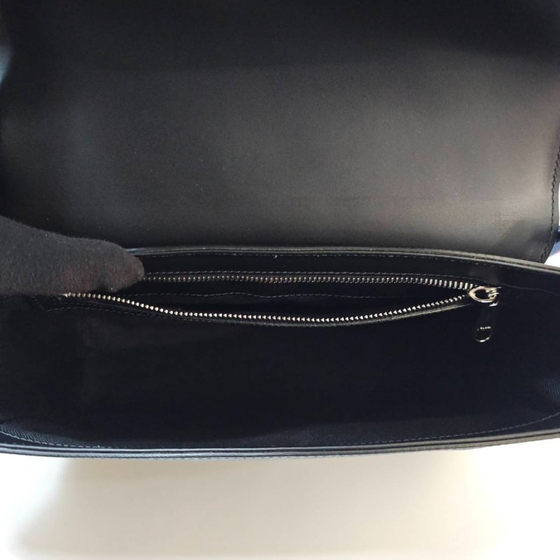 Gucci 黑灰PVC Ophidia銀釦下蓋磁吸肩斜背包-6