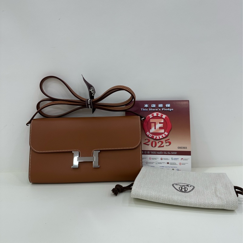 Hermes 愛馬仕 康康 constance to go 金棕銀扣 Evercolor Z刻-0