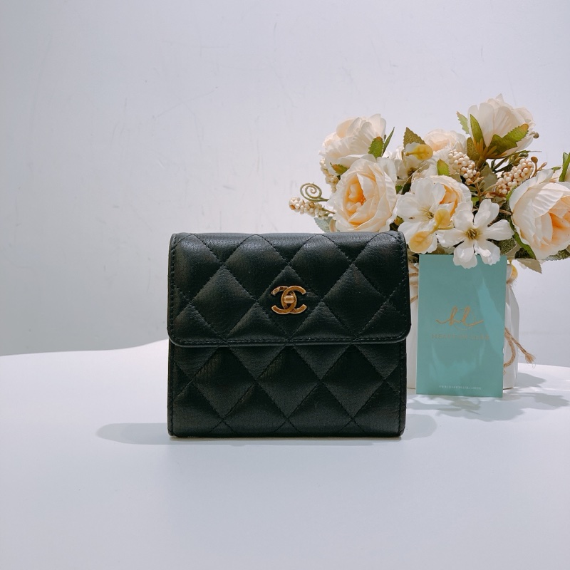 TW4380 CHANEL 香奈兒經典特別扣三摺銀包CLASSIC FLAP SMALL WALLET CALFSKIN-0