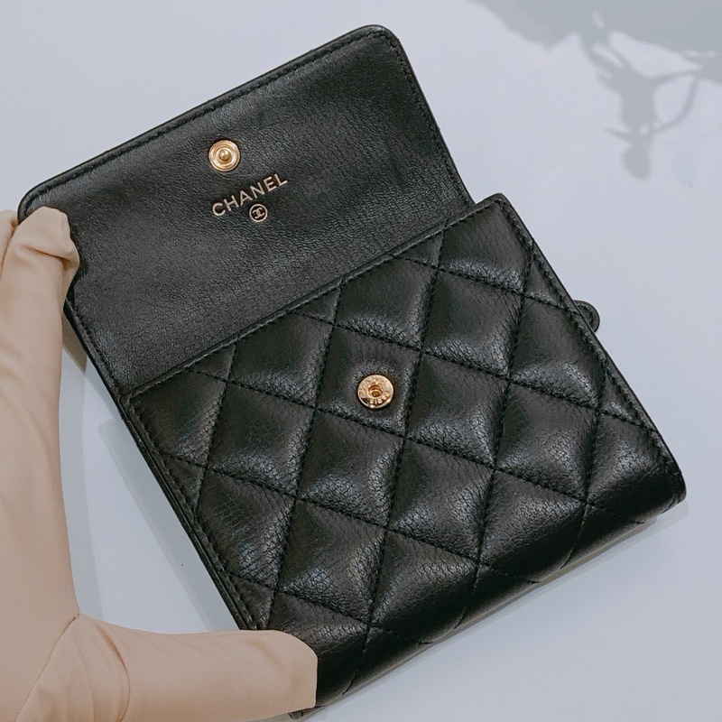 TW4380 CHANEL 香奈兒經典特別扣三摺銀包CLASSIC FLAP SMALL WALLET CALFSKIN-7