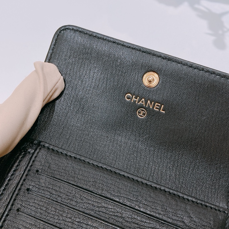 TW4380 CHANEL 香奈兒經典特別扣三摺銀包CLASSIC FLAP SMALL WALLET CALFSKIN-12