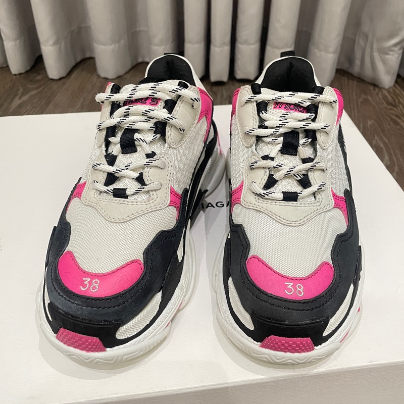 二手 Balenciaga 巴黎世家 Triple S 老爹鞋 尺寸:38 經典配色超百搭 桃黑配色-3