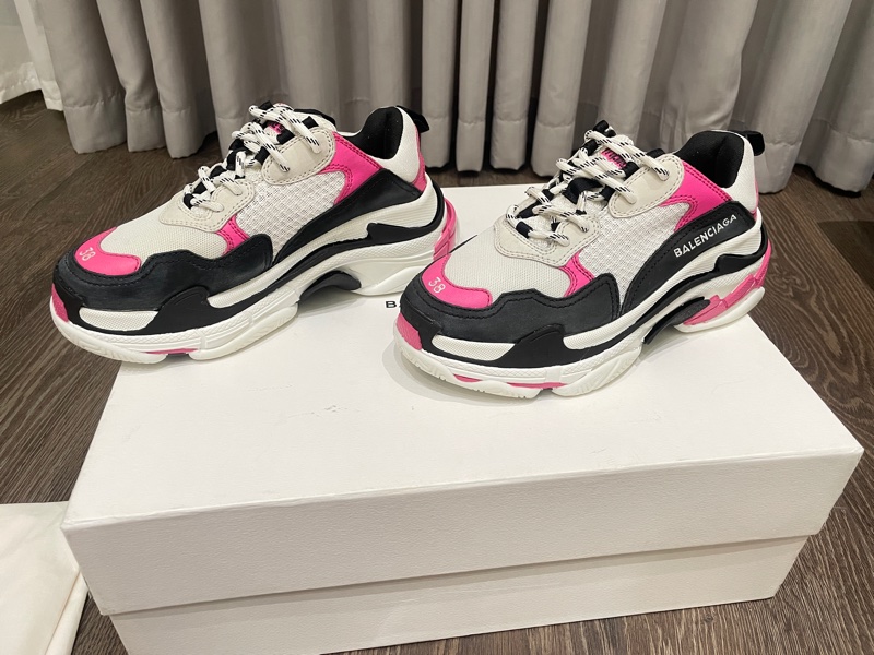 二手 Balenciaga 巴黎世家 Triple S 老爹鞋 尺寸:38 經典配色超百搭 桃黑配色-4