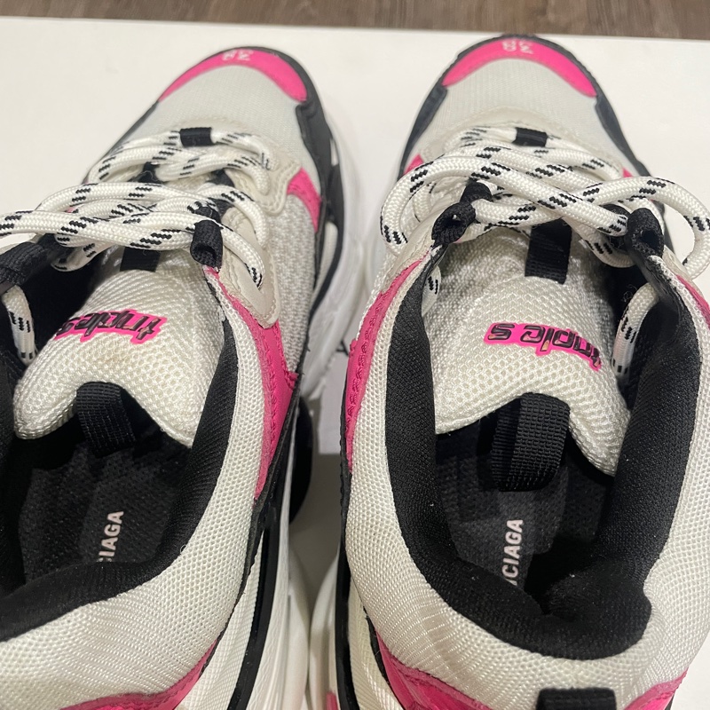 二手 Balenciaga 巴黎世家 Triple S 老爹鞋 尺寸:38 經典配色超百搭 桃黑配色-7