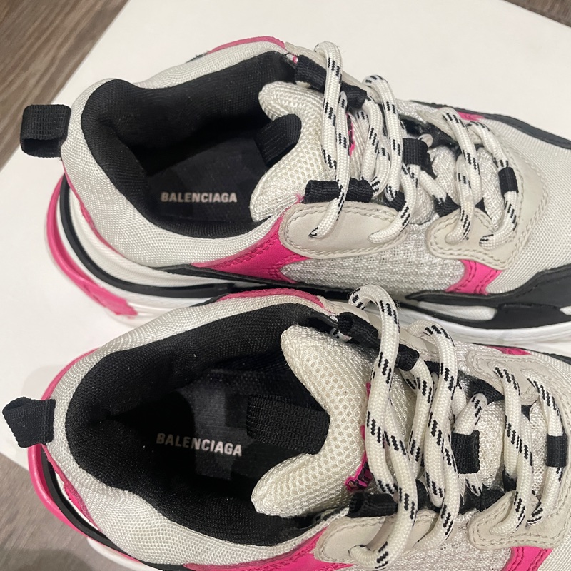 二手 Balenciaga 巴黎世家 Triple S 老爹鞋 尺寸:38 經典配色超百搭 桃黑配色-12
