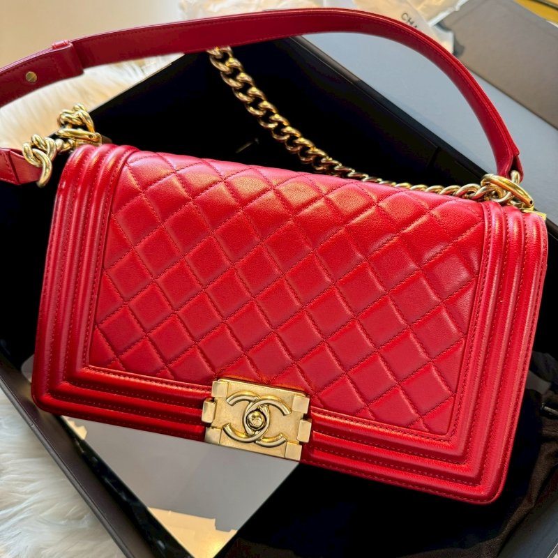 CHANEL 紅色 Boy 25-0