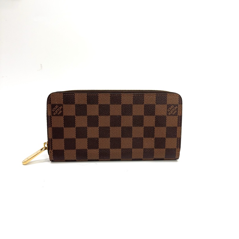 LV 咖棋盤格金釦ㄇ拉8卡長夾 N60015-0