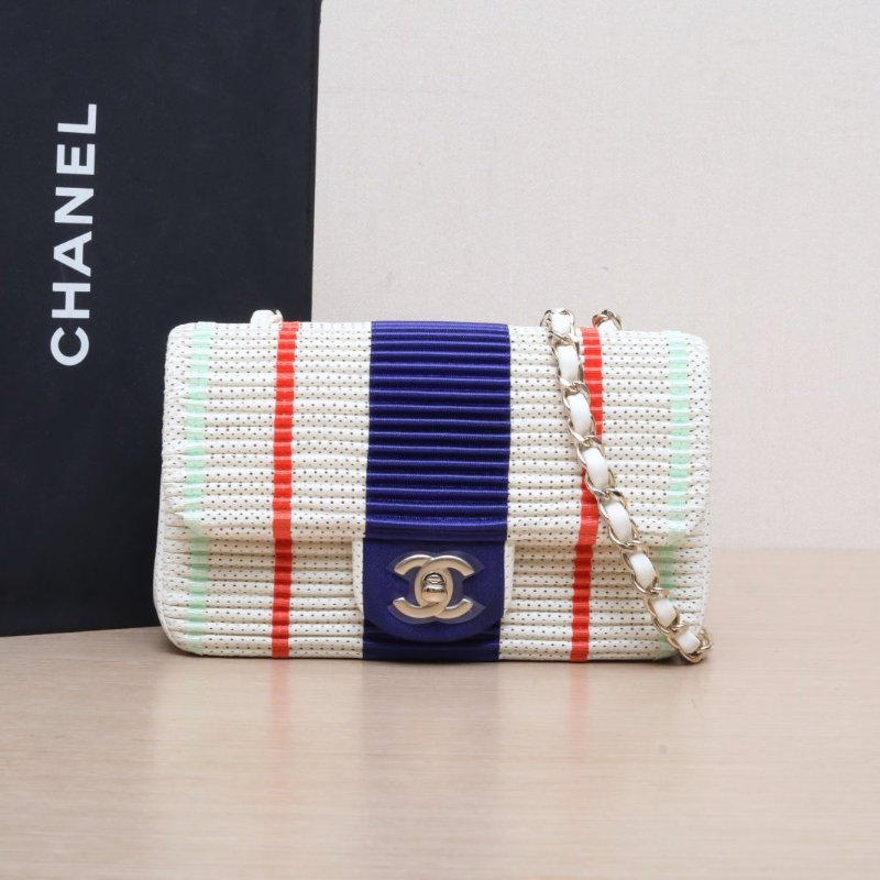 CHANEL(香奈兒) CF 口蓋包 大Mini 20cm 拼色 27開 金扣 鏤空季節款-1