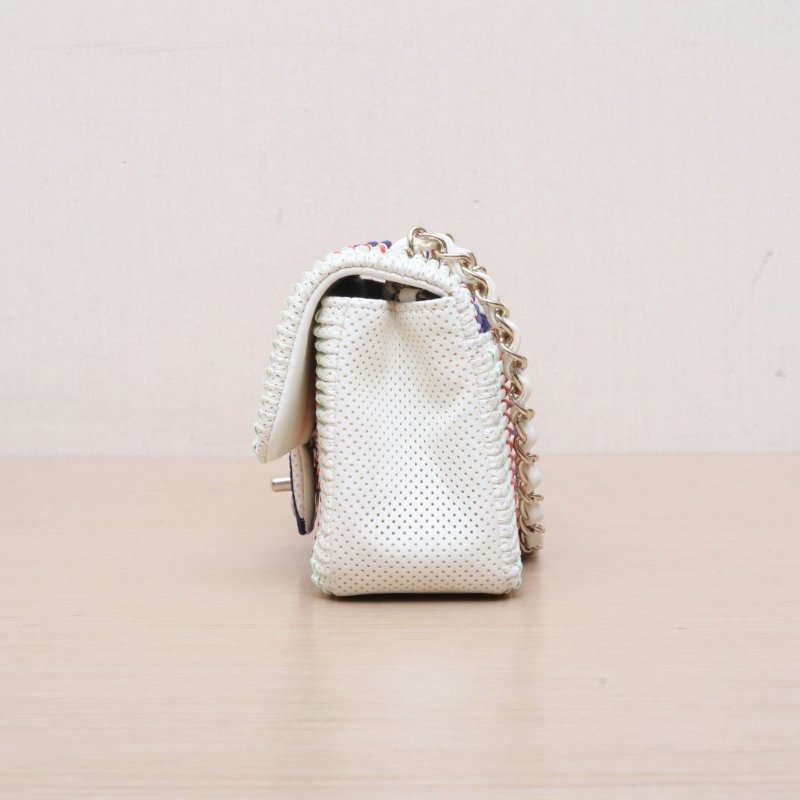 CHANEL(香奈兒) CF 口蓋包 大Mini 20cm 拼色 27開 金扣 鏤空季節款-4